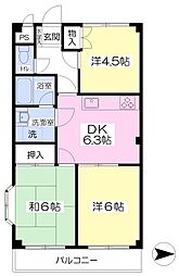 グリーンパーク西所沢 3DKの間取図画像