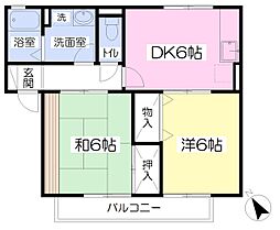 メルヴェーユ 2DKの間取図画像