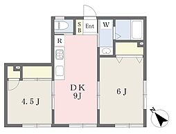 ジーノア 2DKの間取図画像