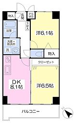 ソレイユ狭山ケ丘 2DKの間取図画像