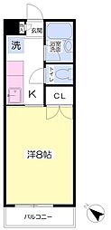 MYパレス2 1Kの間取図画像