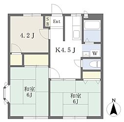 パナハイツサンピア1 3Kの間取図画像