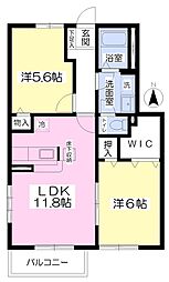 サンシティC 2LDKの間取図画像