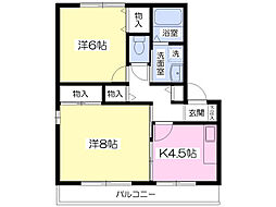 メゾン・ド・キューブD 2Kの間取図画像