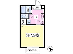 カーサブランカ 1Kの間取図画像