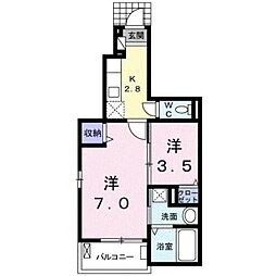グリーンフィールズ 2Kの間取図画像