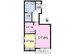 メゾン・ド・シャルマン2 1LDKの間取図画像