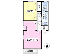 ラフォーレ 1LDKの間取図画像