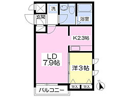 メゾン・ド・シャルマン2 1DKの間取図画像