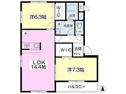 グランフォレストE 2LDKの間取図画像