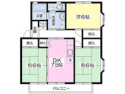 ロイヤルコーポC 3DKの間取図画像