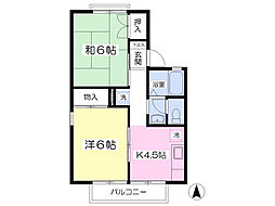 グレースアーバンＡ 2階2Kの間取り