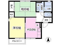 サンベリーB 2Kの間取図画像