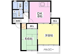 ファミリーハイツA 2DKの間取図画像