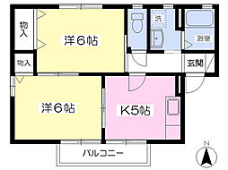 グリシーヌ 2Kの間取図画像