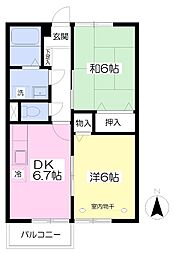 ひまわり1 2DKの間取図画像