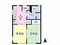 ブランシェ 1階2Kの間取り