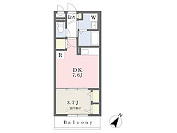 ココリ市立病院前 1DKの間取図画像