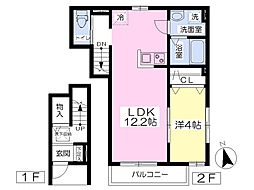 ベルリード南仙台 1LDKの間取図画像