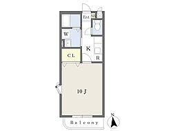 Sjハイム2 1Kの間取図画像