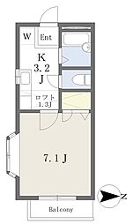 エクセルシャトー菱沼 1Kの間取図画像