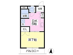 アーバンライフ新河原町 1DKの間取図画像