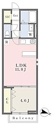ガレオン長町 1LDKの間取図画像