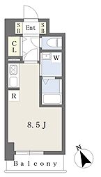 R'sISHINAZAKA ワンルームの間取図画像
