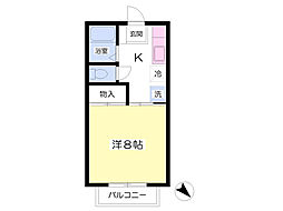 プレジール山の寺 1Kの間取図画像