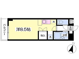 メゾン北仙台 5階ワンルームの間取り