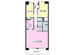 グリーンパレス 5階2LDKの間取り