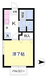 メゾン・ゼルコヴァ 1Kの間取図画像