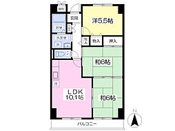 ロイヤルパークみずほ台 3階3LDKの間取り