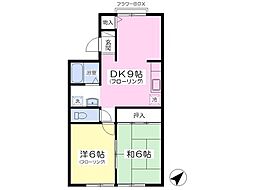 メゾン長命 2DKの間取図画像