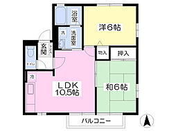 ファラオ1 2LDKの間取図画像
