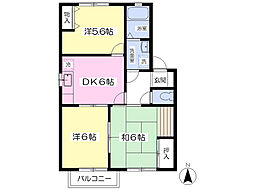スカイヒルズ将監 3DKの間取図画像