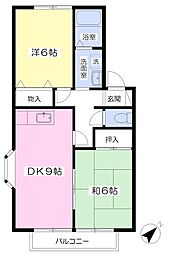 ペアガーデン泉A 2DKの間取図画像