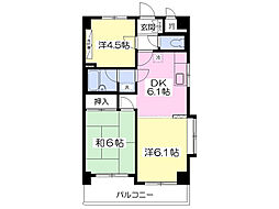 ライフピアー 4階3DKの間取り