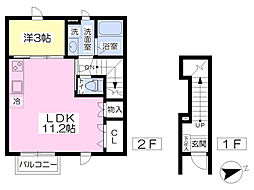 ｃａｓａ　ｆｅｌｉｃｅ 2階1LDKの間取り