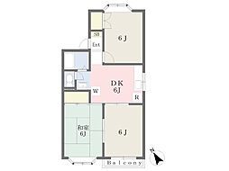 シルク・ドゥ・ソレイユＢ 103 1階3DKの間取り