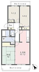 ティルオベロン 3LDKの間取図画像