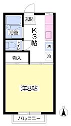 ホワイトハイツ 1Kの間取図画像