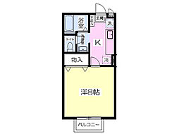 ソレイユ多賀城1 1Kの間取図画像