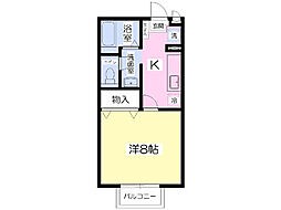 ソレイユ多賀城2 1Kの間取図画像