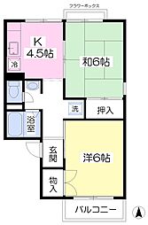 セジュール92 2Kの間取図画像