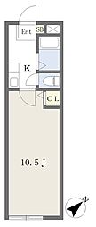 レジデンスつばさ 1Kの間取図画像
