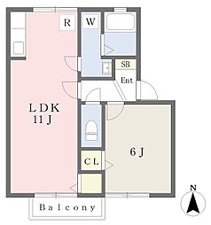 ソレイユ 1LDKの間取図画像