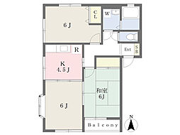 ガーデンヒルズB 3Kの間取図画像