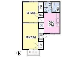 レジデンス羅漢 2DKの間取図画像
