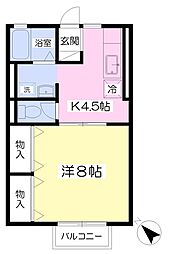グランドヴェール 1DKの間取図画像